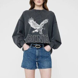 Anine Bing Alto Sweatshirt Retro Eagle - Washed Black